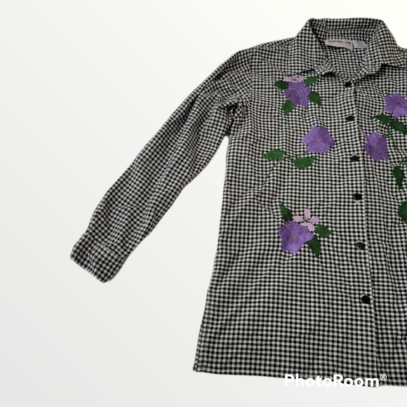 Vintage Checkered Plaid Long Sleeve Button Up - Picture 3 of 4